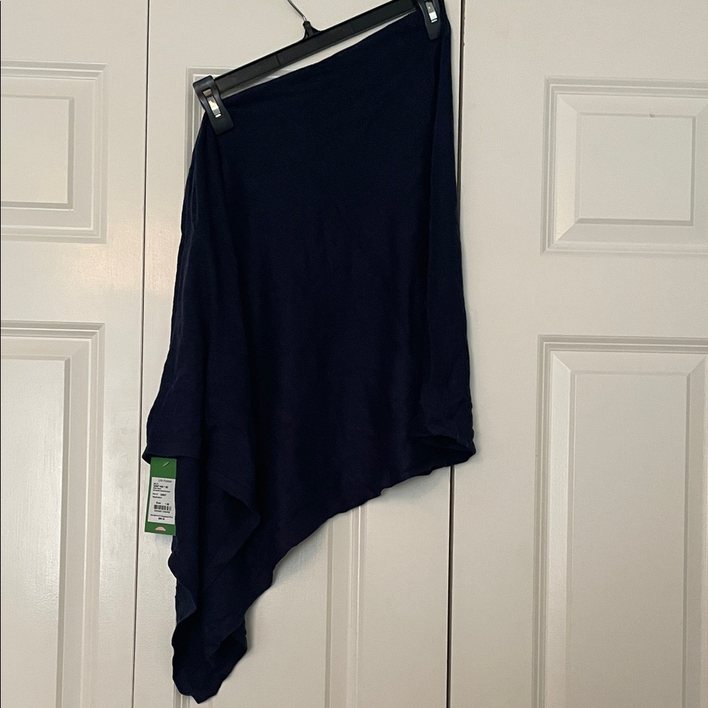 Lilly Pulitzer Elegant Navy Asymmetrical Poncho